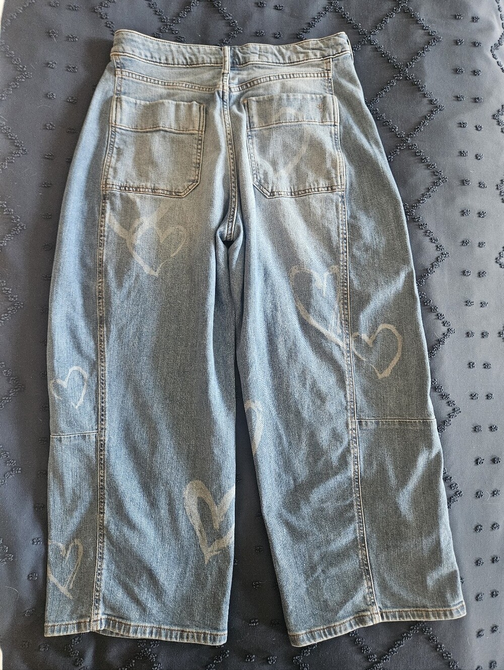 Pilcro Light Blue Wide-Leg Jeans with Heart Graphics - Picture 6 of 9